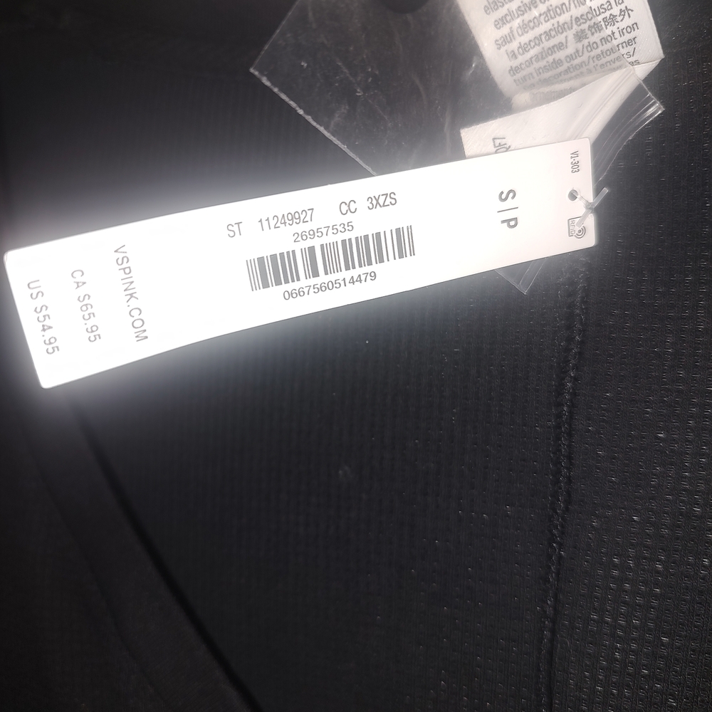 PINK Victoria's Secret Black Ribbed Onesie - Picture 4 of 5